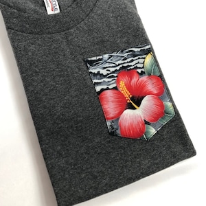 Made in Hawaii / Kids Hawaiian Hibiscus Flower Aloha Shirt Tasche Tee - Hochwertige T-Shirts