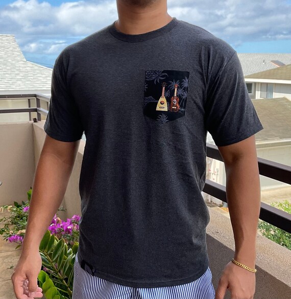 Hawaii Pocket T Shirt - Hawaiian Pocket T Shirt - Ukulele Hawaii Pocket T Shirt - Hawaiian Pocket T Shirt - Ukulele