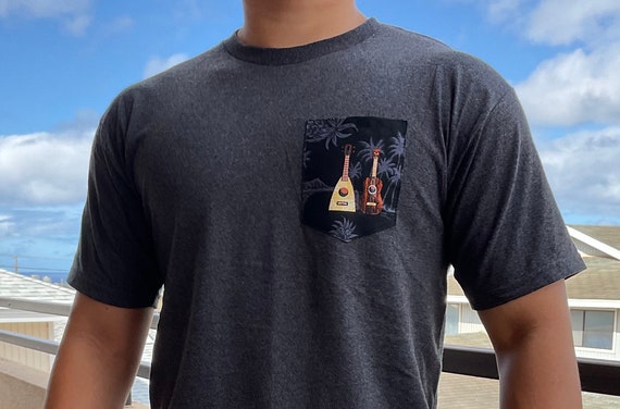 Hawaii Pocket T Shirt - Hawaiian Pocket T Shirt - Ukulele Hawaii Pocket T Shirt - Hawaiian Pocket T Shirt - Ukulele