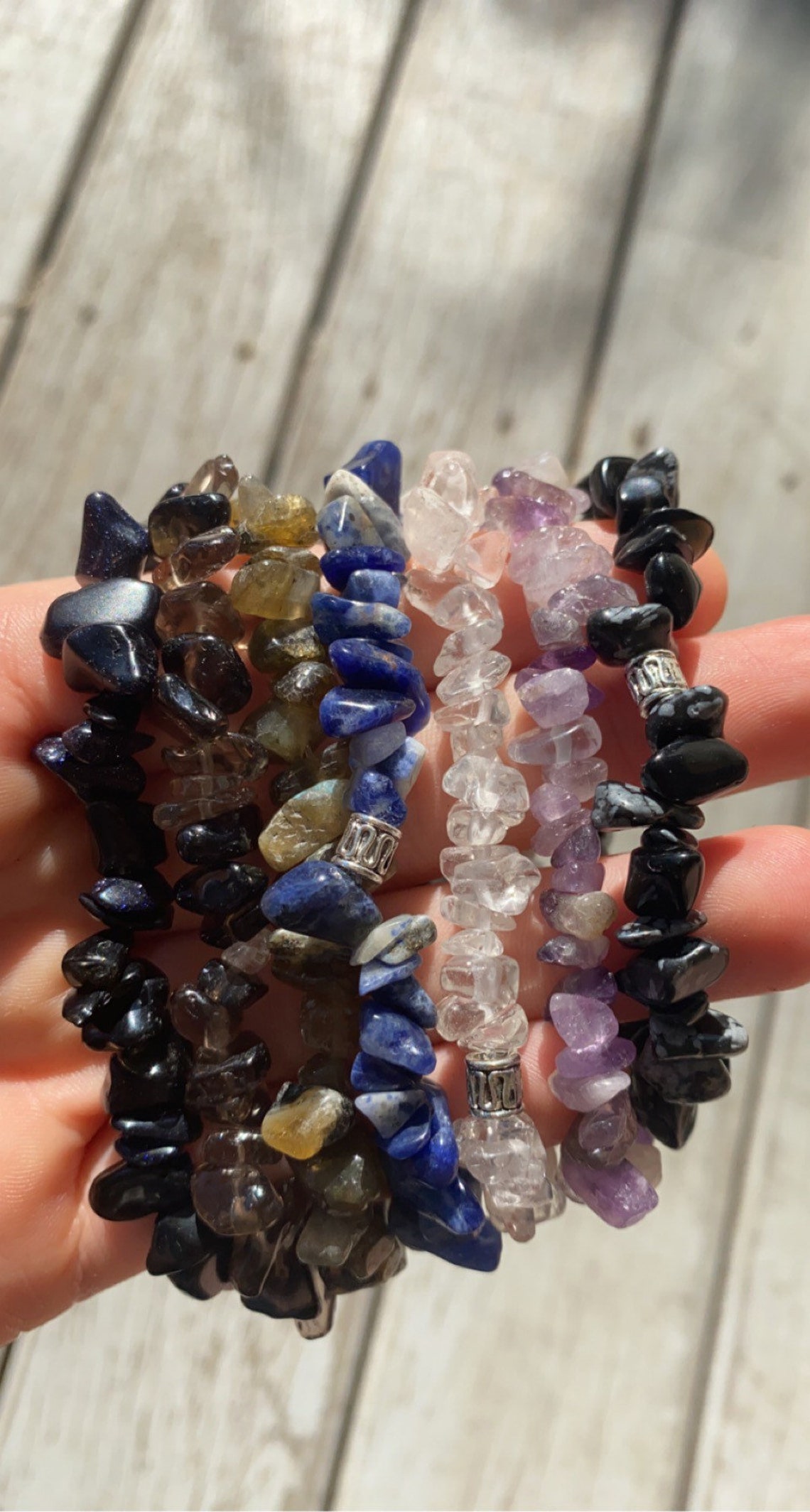 Assorted Crystal Chip Bracelets Etsy