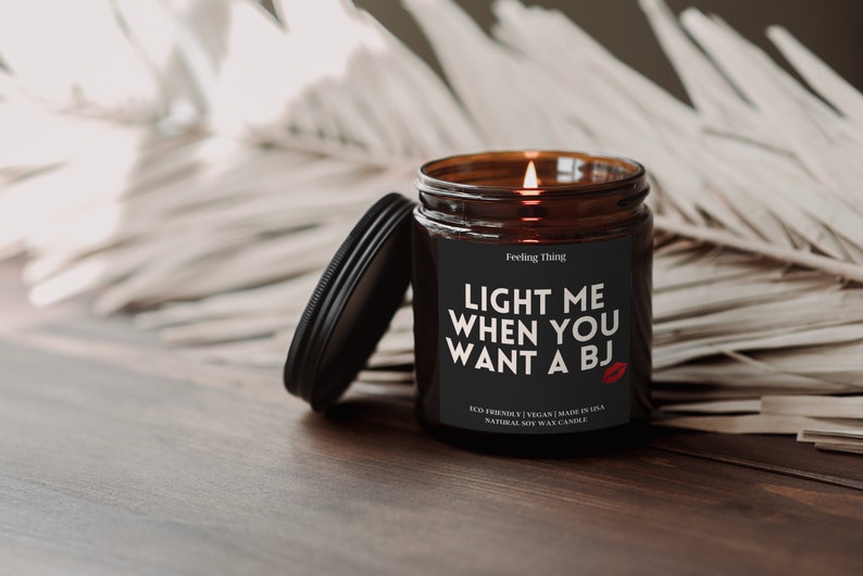 Light Me When You Want a BJ, Valentines Gifts For Him, Adult Humor, Funny Gifts, Couple BJ Candle, Valentine Day Gift For Him, Gift For Him image 2