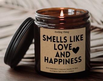 Happiness Soy Candle, Personalized Scented Candle, Productivity, Relaxation, Vegan Aromatherapy Candles, Best Friend Candle, Birthday Gift