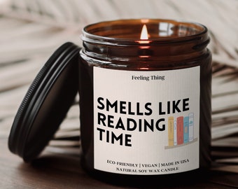 Smells Like Reading Time Candle, Gift For Book Lover, Reader Gift, Book Lover Gift, Book Author Gift, Gift For Him, Gift For Her, Soy Candle