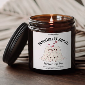 Personalized Couple Halloween Candle, Custom Halloween Gift, Custom Fall Candle, Gift for Boyfriend, Gift for Girlfriend, Personalized Gift