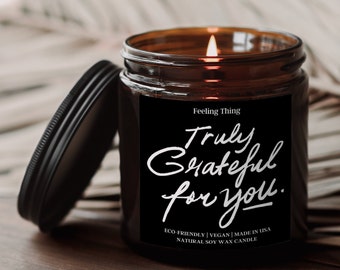 Grateful For You Candle Gift, Thank You Gift, Appreciation Gift, Appreciation Gift, Gifts, Hostess Gift for Her, Company Gift, Client Gift