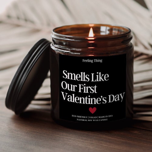Cadeau Saint-Valentin pour lui, ça sent comme notre première bougie de la Saint-Valentin, chandelle de la Saint-Valentin