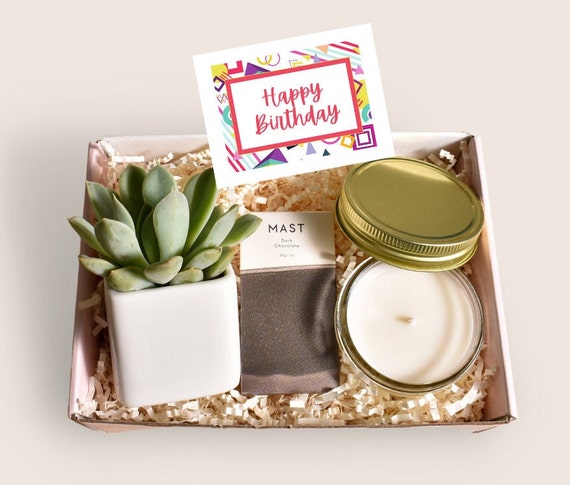 Gift for Her Candle Gift Box Happy Birthday Gift Box Friendship Gift Succulent Gift Box Care Package Gift for Friend Tumbler Gift Box