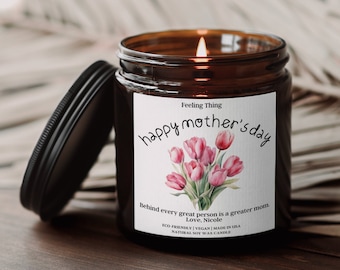 Custom Mother&#39;s Day Gift for Mom, Happy Mother&#39;s Day, Mom Mother&#39;s Day Gift, Soy Candle Personalized Mother&#39;s Day Candle, Gift from Daughter