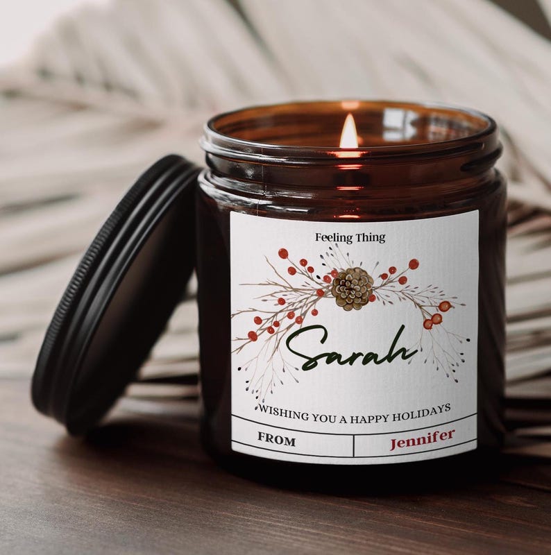 Personalized Christmas Gift for Her, Christmas Scented Candle, Best