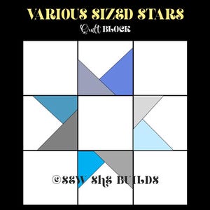 Scrappy star quilt block, 14x14 Star block, Digital quilt block, Easy quilt block, Stash buster quilt block, Open star quilt block, Pattern