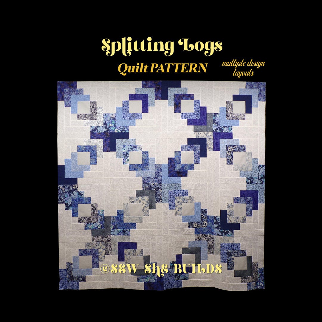 Splitting Logs Quilt PATTERN, Log Cabin Variation Block, Jelly Roll ...