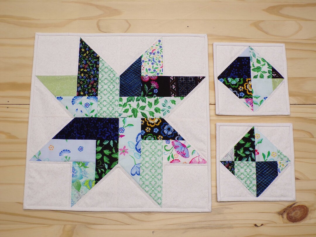 Quilted Centerpiece Quilted Table Topper Table Quilt Scrappy Table Quilt Centerpiece Quilt Quilt