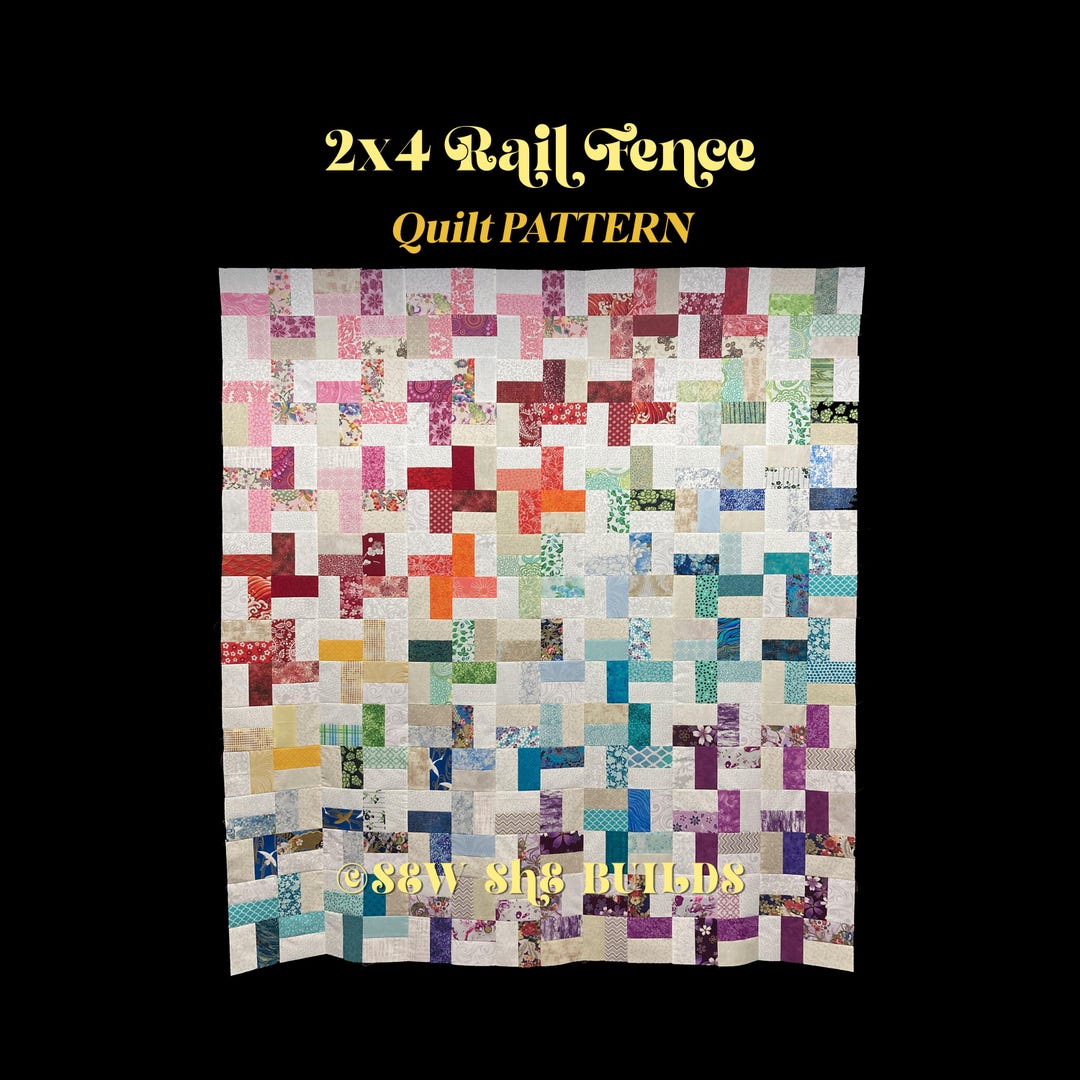 2x4 Rail Fence Quilt Pattern, Easy Beginner Quilt, Jellyroll & Stash ...