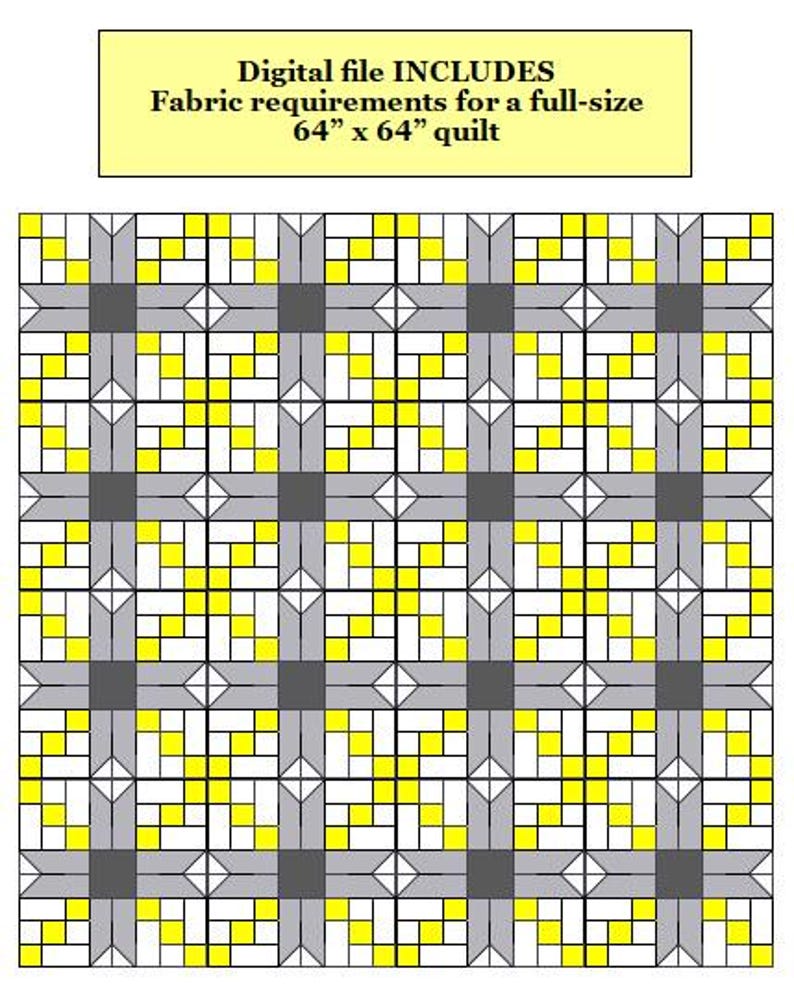 Long Star Chain Quilt Block Digital Quilt Block PDF Quilt Block Quilt