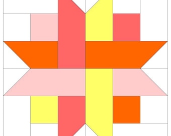 Tulip Weave Quilt Block | Digital Quilt Block | PDF Quilt Block | Quilt Block | Download Quilt Pattern | Star block | Jelly roll Friendly