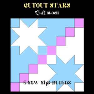 Cutout Stars quilt block, Star quilt pattern, Double star quilt block, PDF quilt block, Star pattern, Jelly roll block, Star quilt block