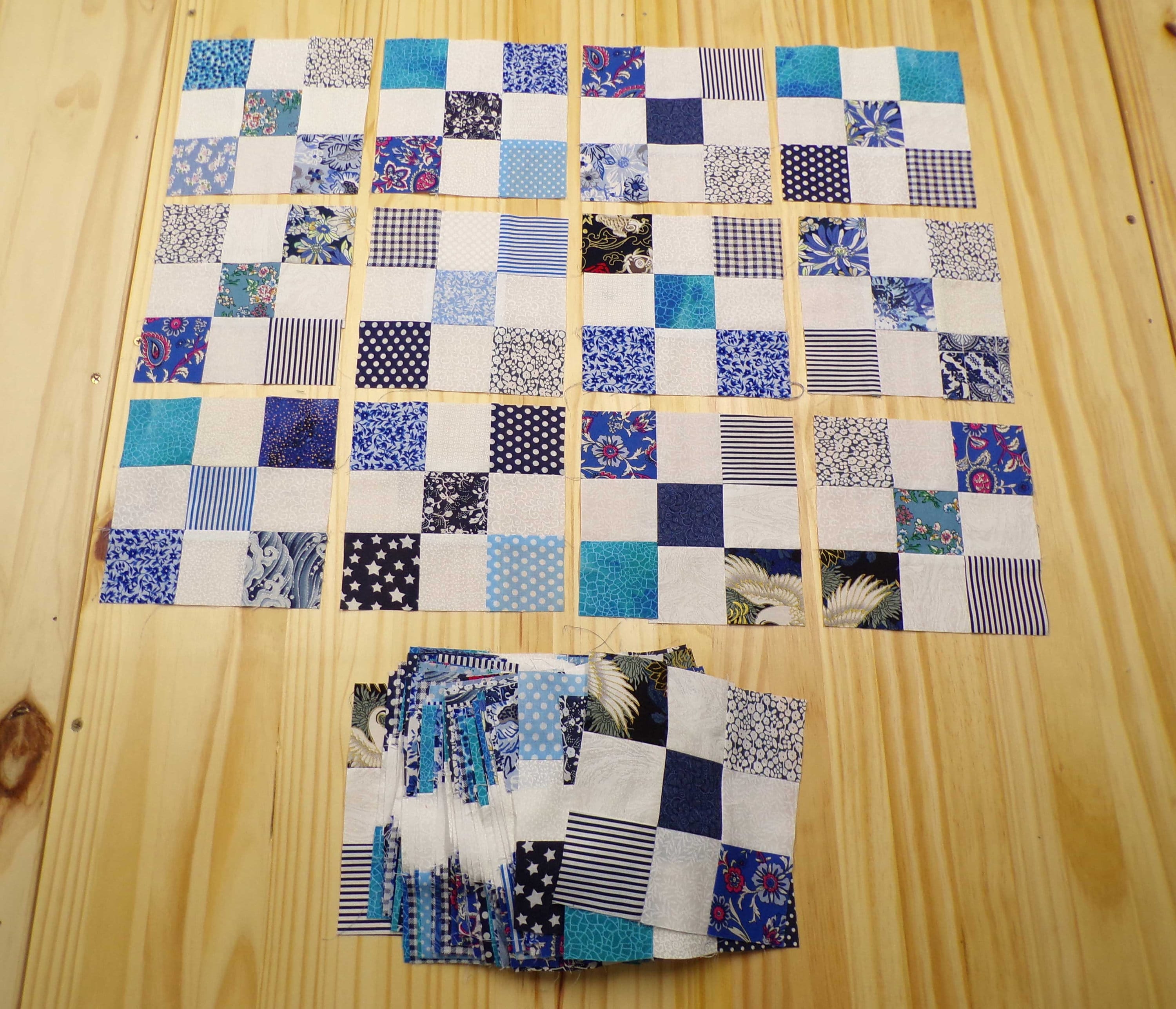 UNFINISHED Quilt Blocks Quilt Blocks Irish Chain Quilt Blocks Blue