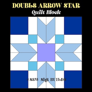 Double Arrow Star quilt block, Star in star block, Jellyroll & Charm friendly, PDF quilt block, Christmas star quilt block, 16x16" block