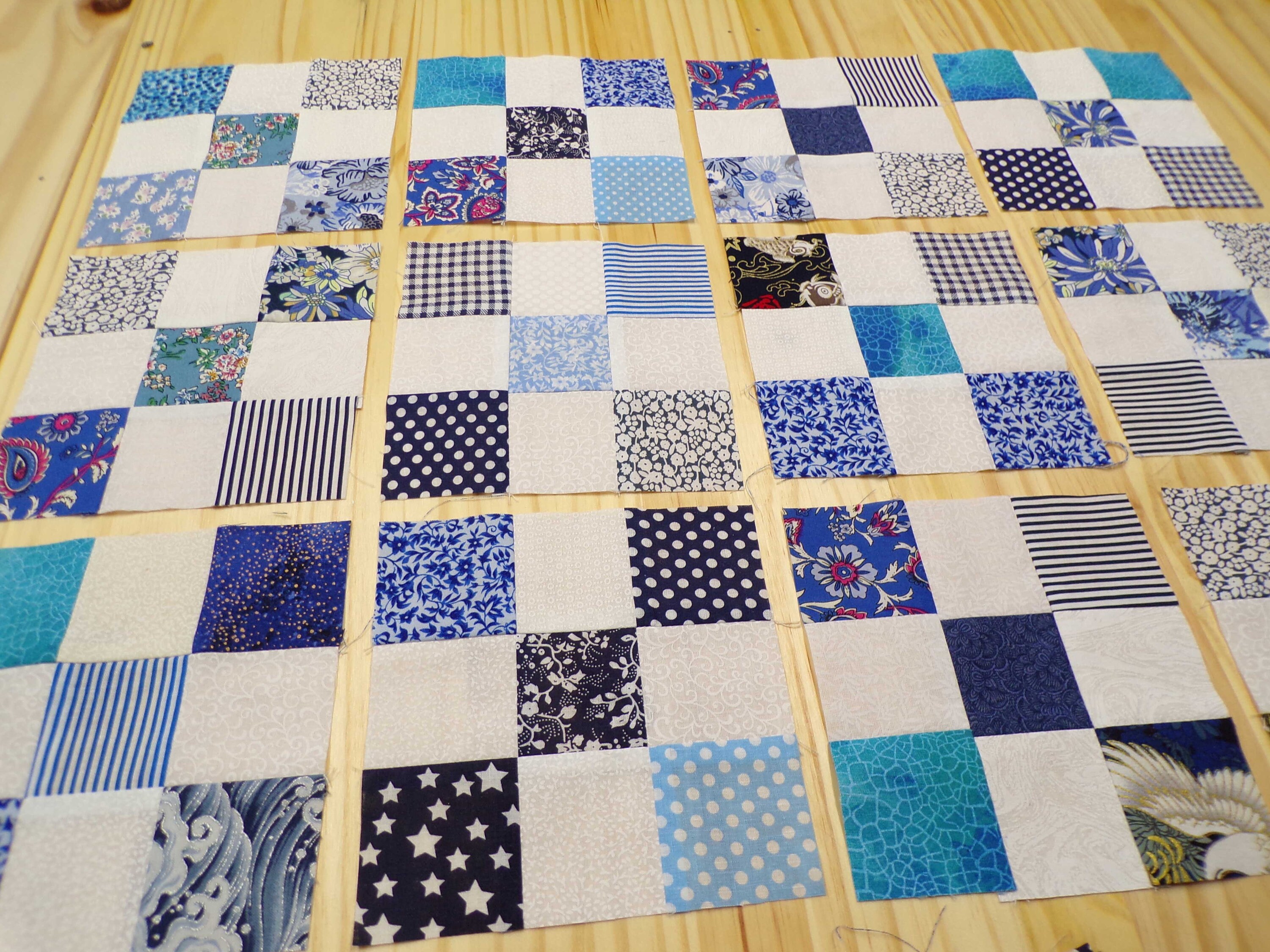 UNFINISHED Quilt Blocks Quilt Blocks Irish Chain Quilt Blocks Blue