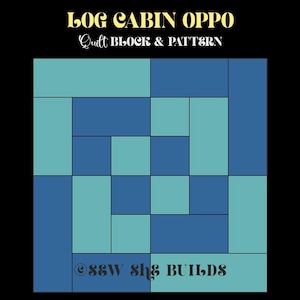 Patrón de bloque de edredón Log Cabin Oppo, caja bento para principiantes (patrón PDF)