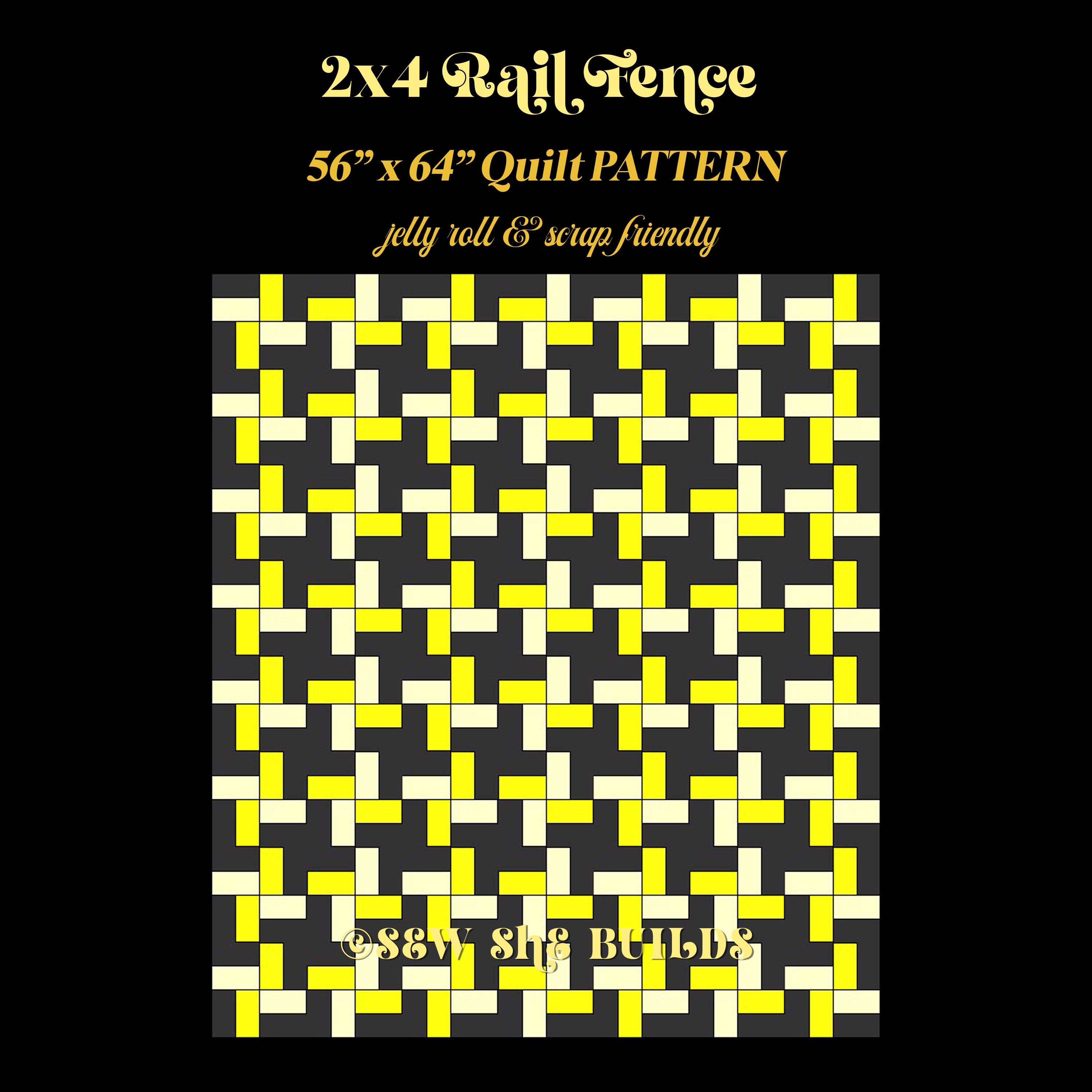 2x4 Rail Fence Quilt Pattern, Easy Beginner Quilt, Jellyroll & Stash ...