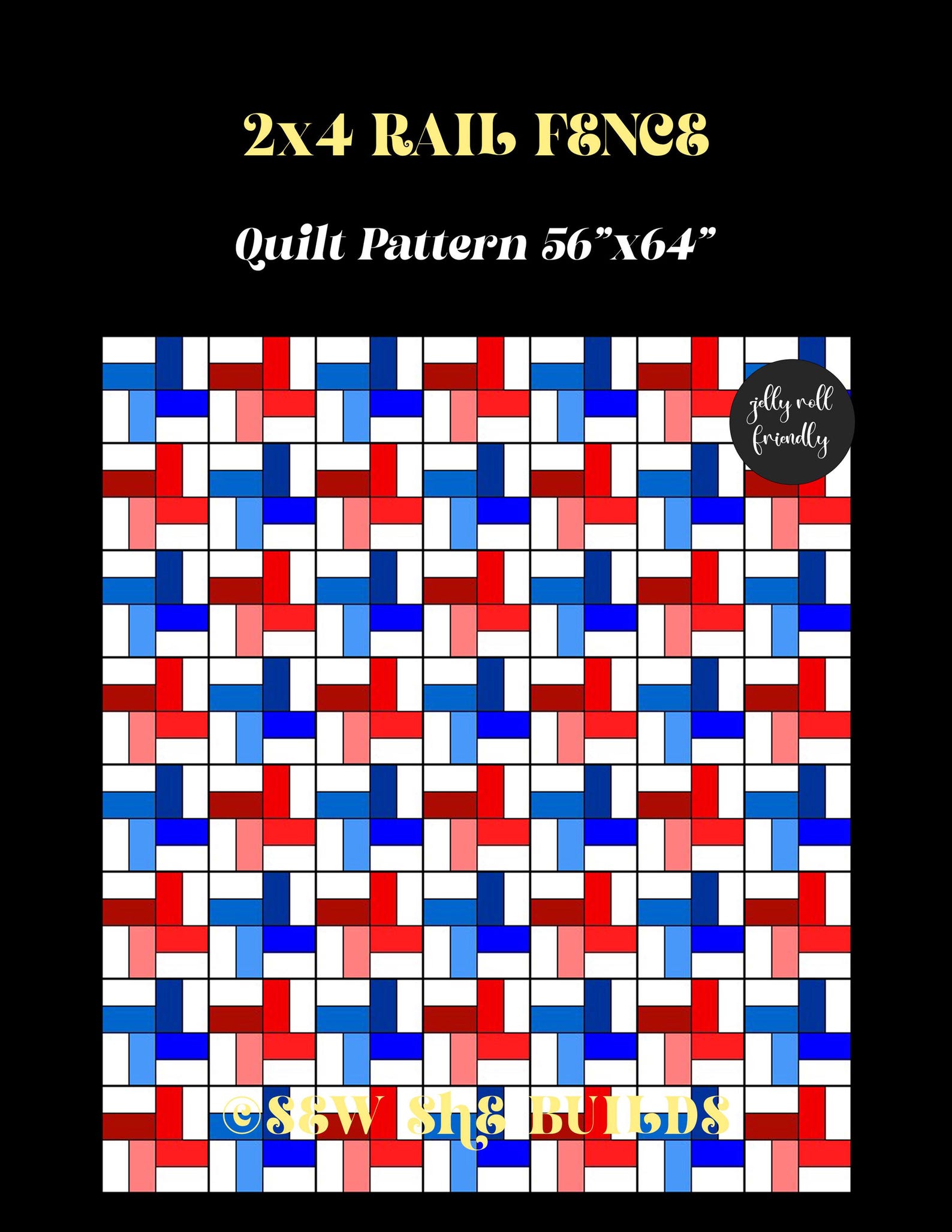 2x4 Rail Fence Quilt Pattern, Easy Beginner Quilt, Jellyroll & Stash ...