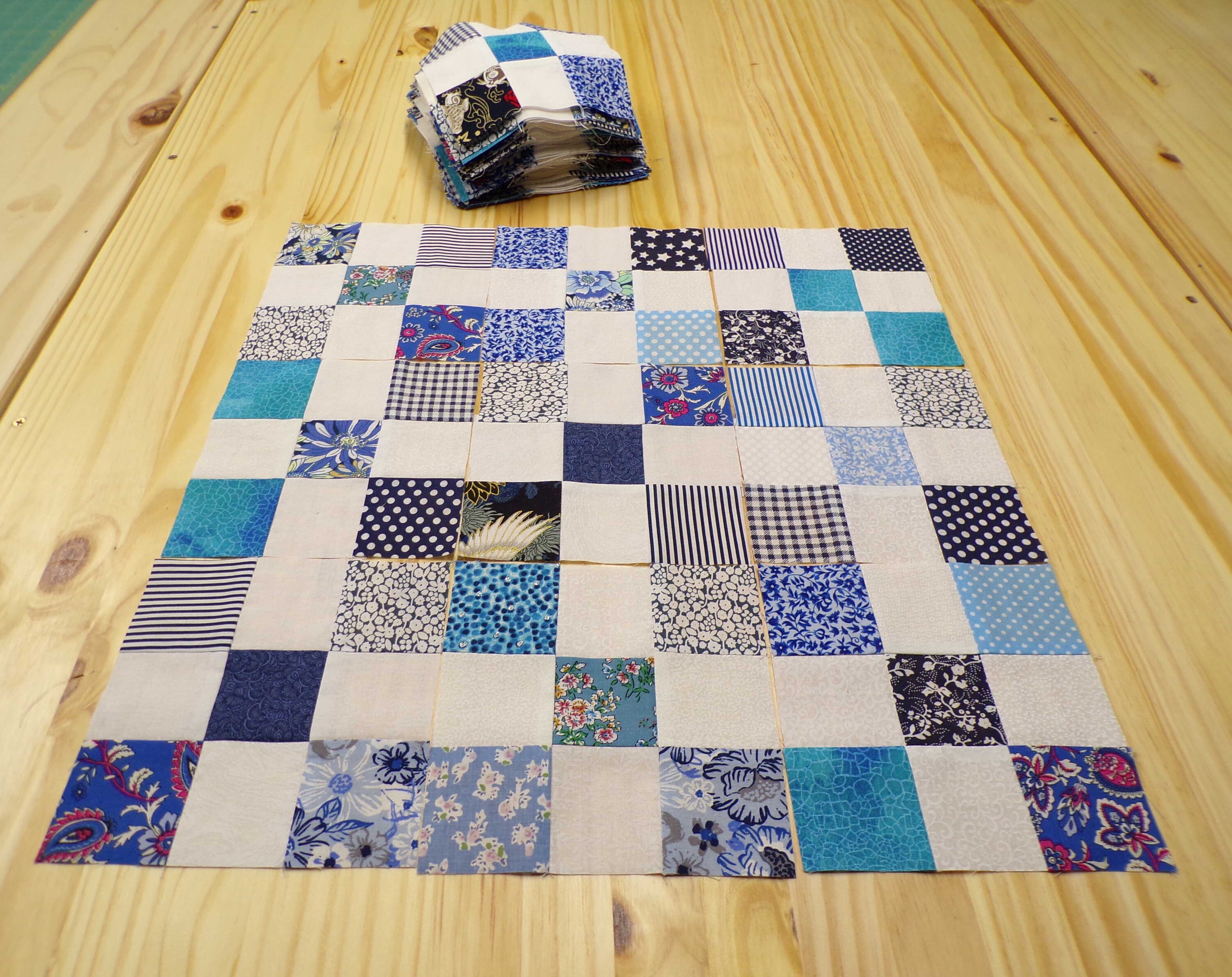 UNFINISHED Quilt Blocks Quilt Blocks Irish Chain Quilt Blocks Blue