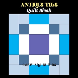 Antique Tile Quilt Block, Jelly roll quilt block, Beginner Friendly quilt pattern, Easy patchwork quilt block, Digital quilt tutorial