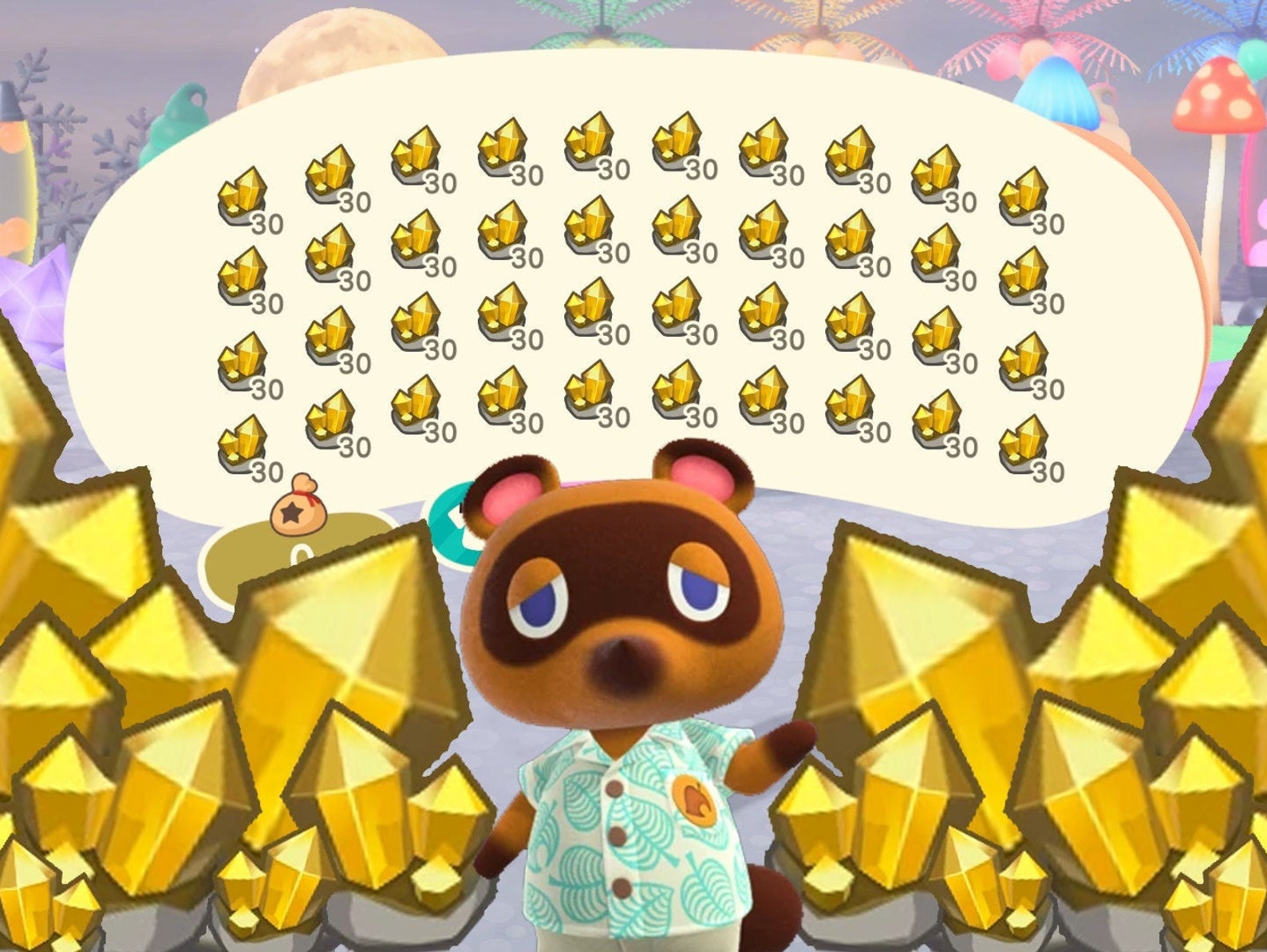 Millions Bells Nook Miles Tickets NMT Gold Nuggets ACNH Animal Etsy
