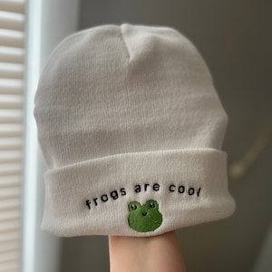 Frog are cool Embroidered Beanie