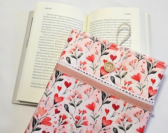 Gepolsterter Buchumschlag, Kindle- und E-Book-Hülle, Buchschutzhülle mit Tasche, E-Reader-Hülle, handgefertigter Buchhalter