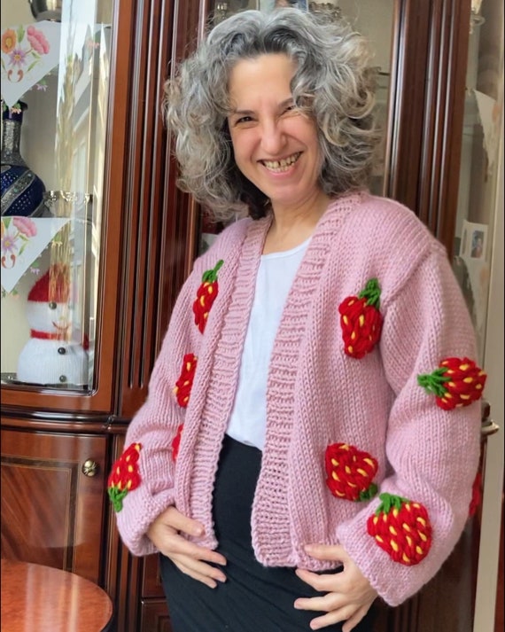 Strawberry Cardigan - Etsy