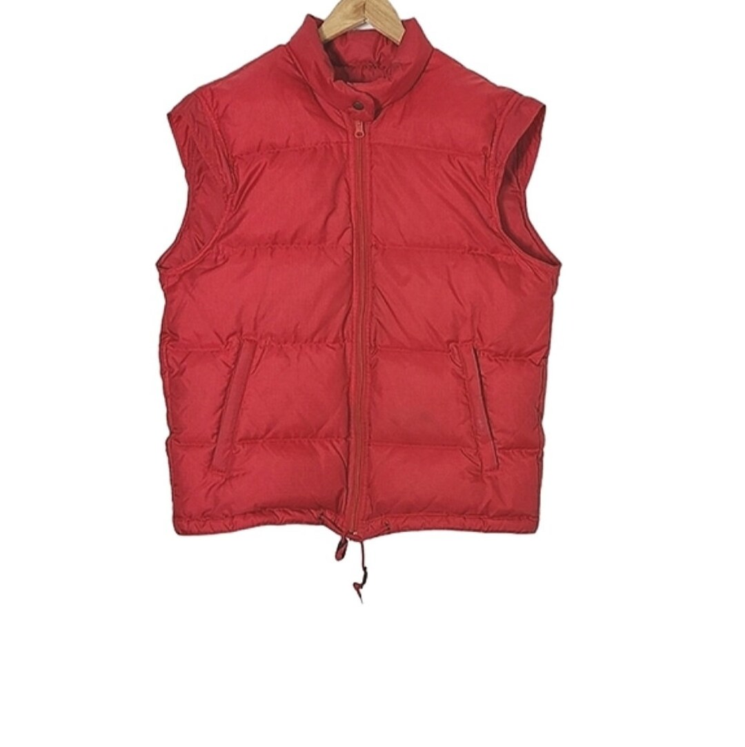 80s Eddie Bauer Down Vest Vintage Red Goose Down Vest Zip up Etsy