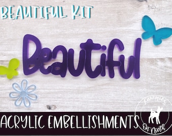 Beautiful Acrylic Scrapbooking Embellishment Kit