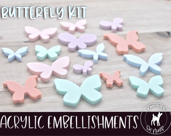 Butterfly Scrapbooking Acrylic Embellishments Kit