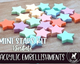 Mini Stars Scrapbooking Acrylic Embellishment Kit