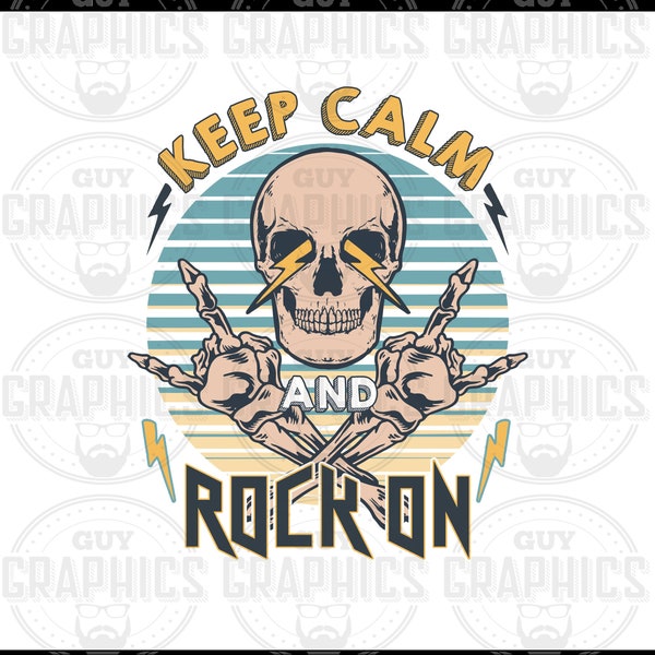 Sublimations, Designs Downloads, T-shirt Sublimations, Png, Clipart, Shirt Design, Sublimation Downloads, Keep Calm and Rock on Graphic
