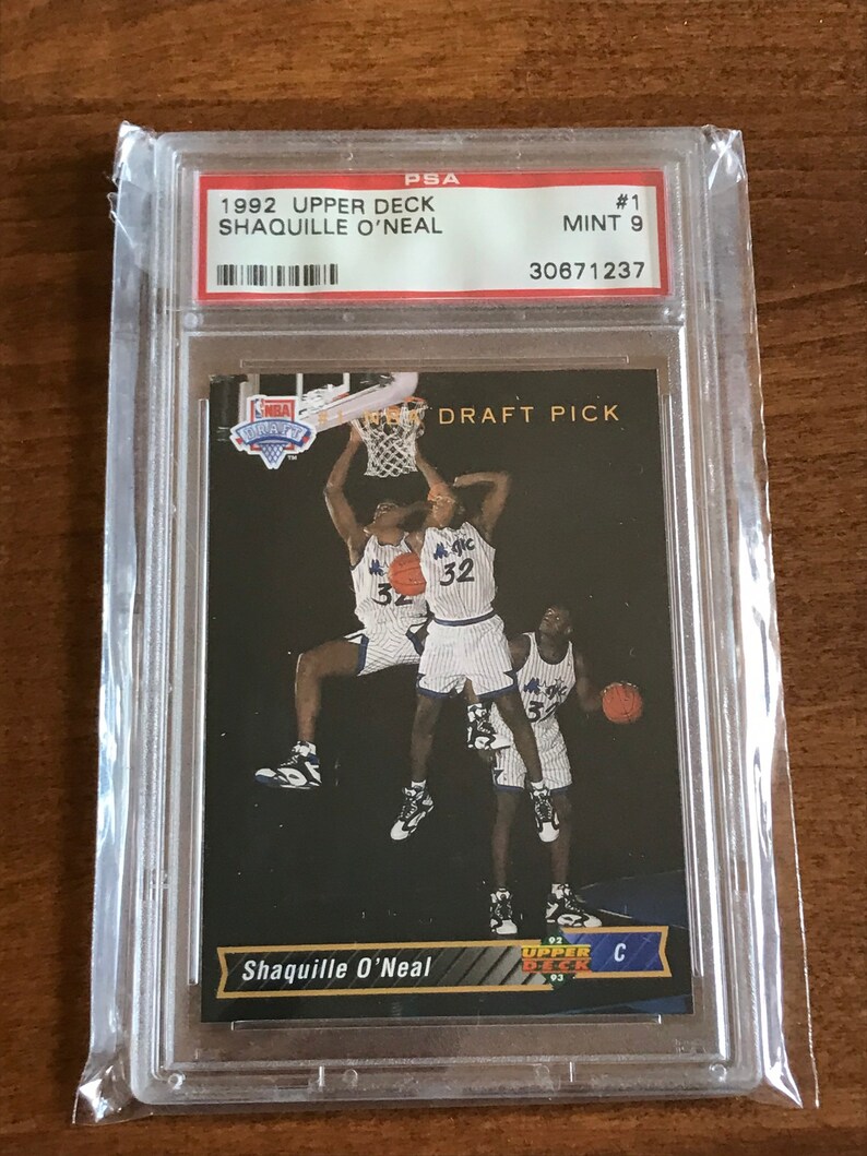 Shaquille Oneal Upper Deck 1 Rookie Card graded PSA 9. Etsy