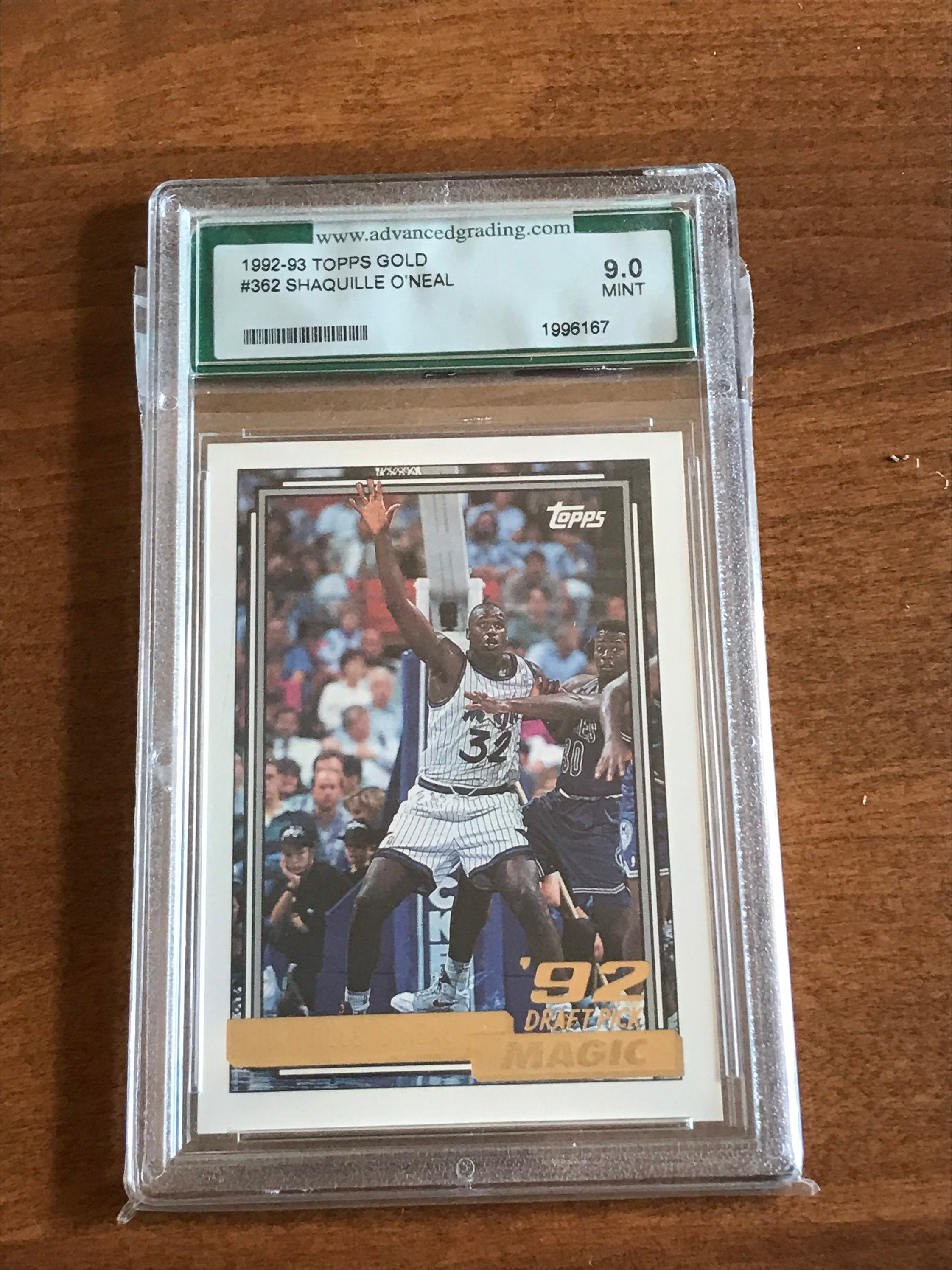 Shaquille Oneal Topps Gold Rookie Card AGS 9 Etsy