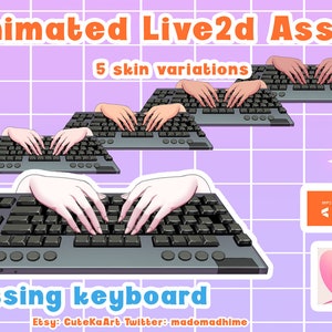 Animated Vtuber Asset keyboard for Vtube Studio /Streamer / Vtuber Asset/ Gamer asset/ Streamer Asset/ Controller Asset/ keyboard pressing