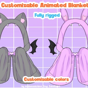 Cat Bunny blanket Live2d Animated Asset /Cat Vtuber /Vtuber Asset/ Blanket asset/ Streamer Asset/Asset for vtube studio/ blanket vtuber
