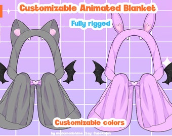 Cat Bunny blanket Live2d Animated Asset /Cat Vtuber /Vtuber Asset/ Blanket asset/ Streamer Asset/Asset for vtube studio/ blanket vtuber