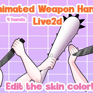 Animated Vtuber Asset Stabbing/ Bat/ Scissors Vtube Studio /Streamer / Vtuber Asset/ Gamer asset/ Streamer Asset/ Asset Pack / 4 hand Assets