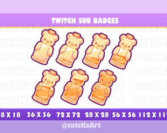 schattige honingpot twitch badge / Twitch Sub badges / Twitch schattig / bits badges / big pack / kawaii / Streamer / emote /bits