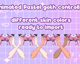 Animated Vtuber Asset Pastel goth Game Controller for Vtube Studio /Streamer / Vtuber Asset/ Gamer asset/ Streamer Asset/ Controller Asset