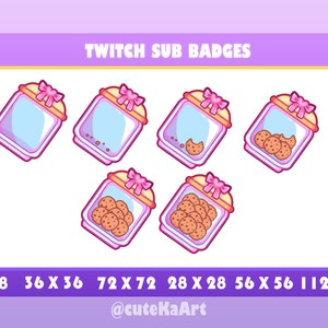 cute Cookie jar / Twitch Sub badges / Twitch graphics / bits badges / big pack / kawaii / Streamer / emote /bits