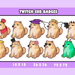 cute cheems / Twitch Sub badges / Twitch graphics / bits badges / big pack / kawaii / Streamer / emote /bits