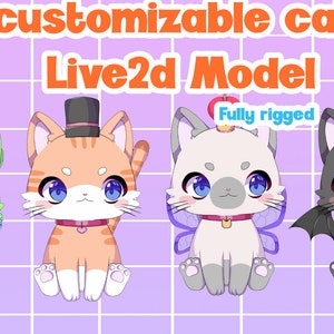 Customizable Lived2d Vtuber Model Cat/ Cat Live2D/ Cat Vtuber/ Vtuber pet/Streamer/ Twitch/ Vtuber model/ Vtuber Avatar/ Cat Avatar Live2D