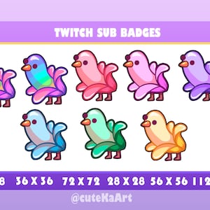 linda insignia de twitch de parajo banana/ Twitch Sub badges / Twitch graphics / bits badges / big pack / kawaii / Streamer / emote /bits