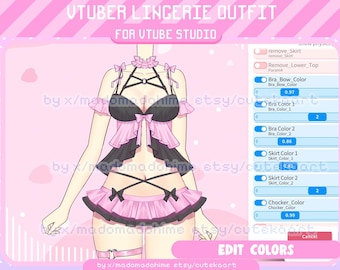 Animated Vtuber Asset customizable outfit lingerie for Vtube Studio /Streamer / Vtuber Asset/ Gamer asset/ Streamer Asset/ outfit vtuber